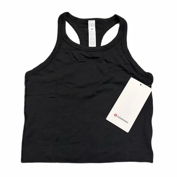NWT Lululemon Swiftly Tech Cropped Racerback Tank Top 2.0 (Black) Size 6 - Picture 1 of 5